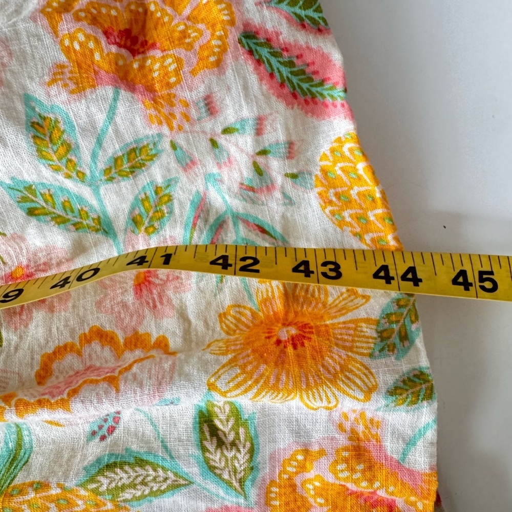 Rachel Zoe Floral Boho Tiered Ruffle Maxi Dress Pineapple Tropical Cotton Size 4 - Picture 14 of 14
